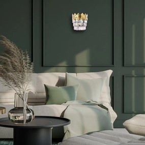 Nástenné svietidlo Carisma, 1x krištáľové/zlaté kovové tienidlo