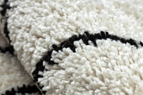 Dywany Łuszczów, Kusový koberec Berber Tetuan B751 cream kruh, 120x120 (priemer) kruh, biela, obývacia izba