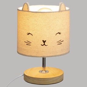 Detská nočná lampa mačka krémová
