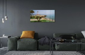 Sklenený obraz Španielsko pobreží maják 125x50 cm