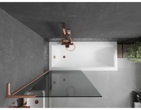 Mexen Next L, 1-krídlová vaňová zástena 80 x 150 cm, 6mm šedé sklo, medený profil, 895-080-000-03-40-65