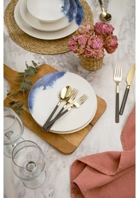 Jedálenská súprava 24 ks biela/modrá/porcelán