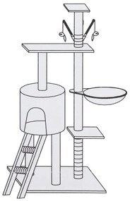Prehouse Viacúrovňové grafitové škrabadlo pre mačky