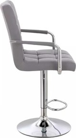 LuxuryForm DESIGN Barová stolička VERONA na striebornom tanieri - šedá