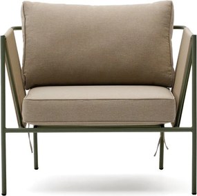Zelené/béžové kovové záhradné kreslo Zivia – Kave Home