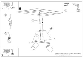 Bodové svietidlo Lemmi, 2x biele kovové tienidlo, (možnosť polohovania)