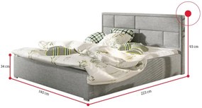 Manželská posteľ SAMBA + rošt, 140x200, sawana 21