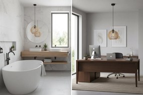 Závesné svietidlo Timber 5, 1x drevené tienidlo