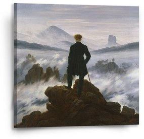 Sablio Obraz Pútnik nad morom hmly - Caspar David Friedrich - 50x50 cm