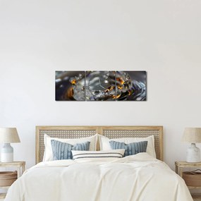 Obraz náramku z kvapiek vody (s hodinami) (90x30 cm)