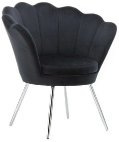 LuxuryForm DESIGN Kreslo FREY VELUR so striebornými nohami - čierne