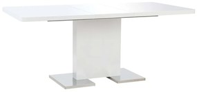 Rozkladací kuchynský stôl z MDF 180x90x76 cm lesklý biely 247677