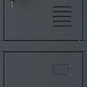 Kovová BHP desiatová skrinka MARCIN, 900 x 1850 x 400 mm, antracitová