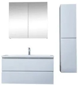 Kúpeľňová skrinka s umývadlom SAT B-Way 99x50x45 cm biela lesk KSETBWAY19, 1 ks