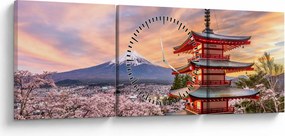 Obraz - Fuji (s hodinami) (90x30 cm)