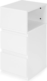 ModernHome Nočný stolík s LED osvetlením - 2 zásuvky biely ModernHome