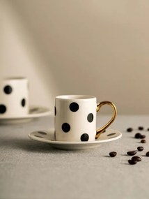 Šálka LUNYA s podšálkou, čierna / biela 757037 100 ml