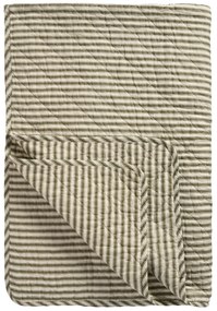 Ib Laursen Prešívaný prehoz Sand/Olive Stripes 130 × 180 cm