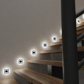 Schodiskové LED svietidlo Quadro, 1x LED 0,6w, 4000k, b
