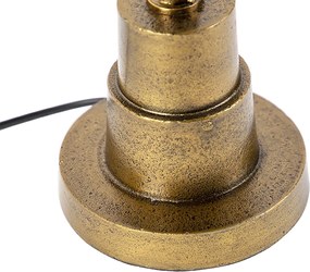 Stolná lampa bronzová s zamatovým tienidlom taupe 35cm - Pisos