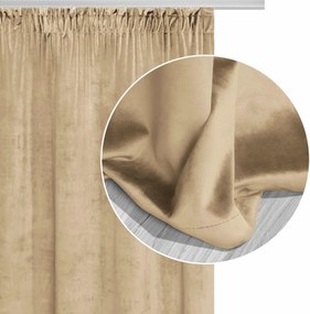 Velúrový záves SOFT VELVET béžový na riasiacu pásku Rozmer: 140x300 cm