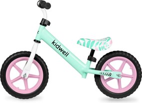 Kidwell REBEL Mint - ľahký balančný bicykel 2,64 kg, 12" EVA pneumatiky, pre deti 80-120 cm