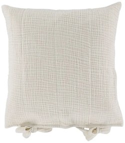 Krémová mušelínová obliečka na vankúš s viazaním Aix - 45*45 cm