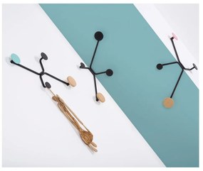 Čierny rohový nástenný vešiak Gazzda Hook