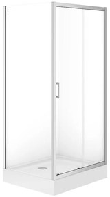 Sprchový kút obdĺžnikový Brasco Slide 100x80x190 chróm S168-013