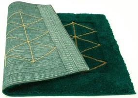 Kúpelňový koberček Jarpol Agadir Lurex 13 zelený / zlatý