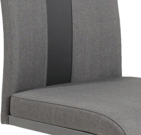 Jedálenská stolička Amber, šedá látka / ekokoža