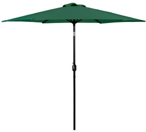 MultiGarden Veľký šikmý záhradný slnečník s kľukou, 270 cm, 6 rebier - zelený MultiGarden