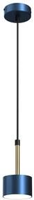 Závesné svietidlo Arena, 1x tmavomodré kovové tienidlo, db/g