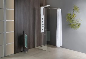 Aqualine Aqualine, WALK-IN stena na inštaláciu na múr so vzperou, jednodielna, 1000 mm, sklo číre, WI101