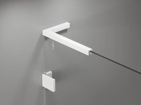 Mexen Lunar, L sklápací sprchový kút ľavý 100 x 80 cm, 8mm číre sklo, biely profil, 834L-100-080-20-00-L