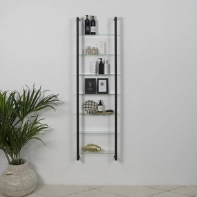 Čierna poschodová kovová polica 46 cm Cubic – Spinder Design