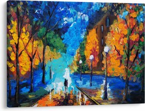 Obraz - Milenci, Pointilizmus (70x50 cm)