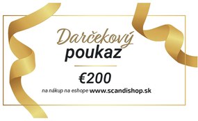 Darčekový poukaz na 200 € Forma poukazu: Elektronický
