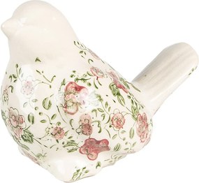 Keramický dekoračný vtáčik s ružovými kvetmi Lillia L - 19*11*14 cm