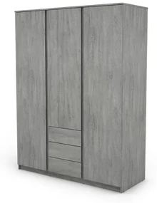 Šatníková skriňa Carlos, šedý beton, 152 cm