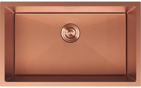 Mexen Trixo, 1-komorový nerezový drez 750 x 440 mm, brúsená meď, vzor voština, 6415751000-65HC