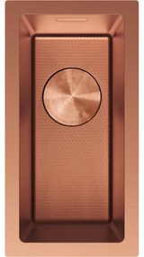 Mexen Trixo, 1-komorový nerezový drez 230 x 440 mm, brúsená meď, vzor voština, 6411221000-65HC