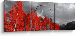 Obraz - Stromy vo farbe jesene (s hodinami) (90x30 cm)