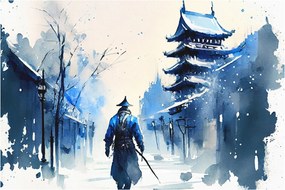 Obraz - Samuraj, aquarel (90x60 cm)