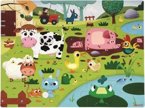 Janod Dotykové puzzle 20ks: Zvieratká na farme
