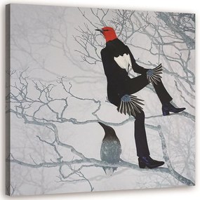 Gario Obraz na plátne Vták v obleku sediaci na konári - Lili Chartrand Rozmery: 30 x 30 cm