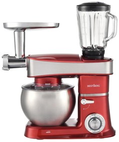 Multifunkčný kuchynský robot BestBerg BBR-2000R / 2000 W / 6 l / 6 rýchlostí / červená