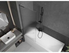 Mexen Next L, 1-krídlová vaňová zástena 70 x 150 cm, 6mm sklo s rebrovým vzorom, grafitový profil, 895-070-000-03-09-66