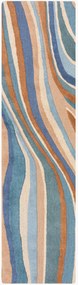 Ručne všívaný vlnený behúň s reliéfnou štruktúrou Abstract Flow