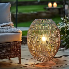 Ratanová lampa LF09 sivo-béžová